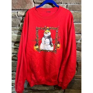 Vintage Y2K Snowman Cute winter Christmas‎ sweater crewneck
